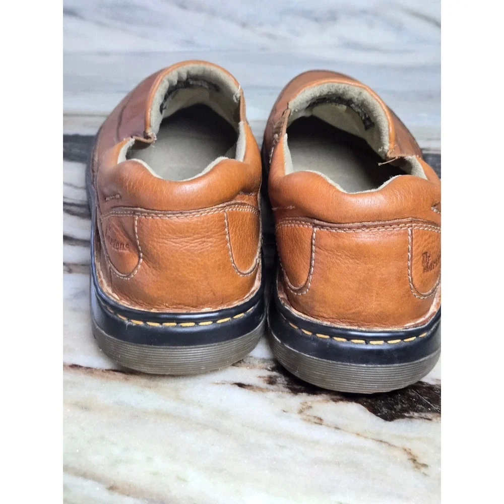 Dr. Martens  Tan Leather Slip‎ On Loafers Mens 10 Brown